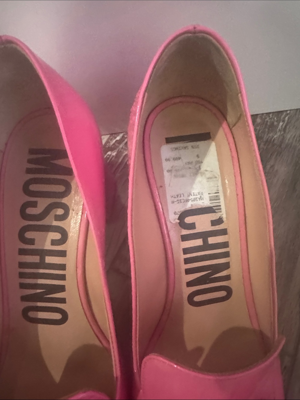 Moschino Bright Pink Patent Square-Toe Loafers - Picture 3 of 6